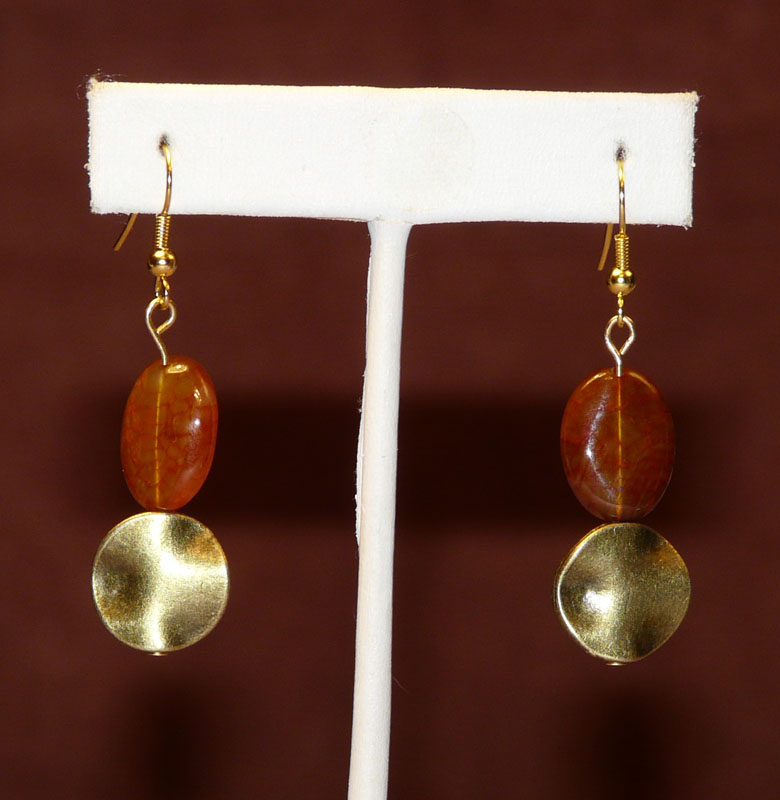 Dark orange & bronze earrings